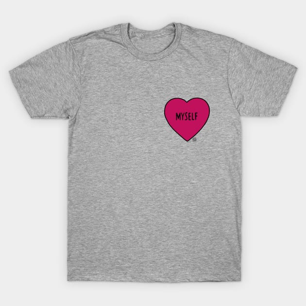 Myself Love Heart T-Shirt by prettyinpunk